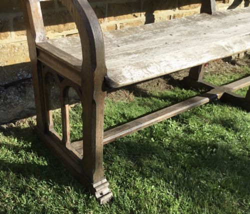 C19TH OAK ORANGERY BENCH GARDEN SEAT OF UNUSUAL FORM - ADDITIONAL PHOTO 13
