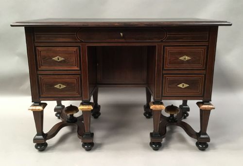C19TH FRENCH ROSEWOOD KNEEHOLE DESK BUREAU MAZARIN - ADDITIONAL PHOTO 2