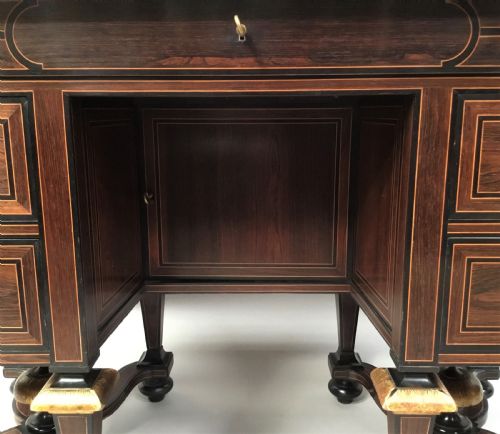 C19TH FRENCH ROSEWOOD KNEEHOLE DESK BUREAU MAZARIN - ADDITIONAL PHOTO 4