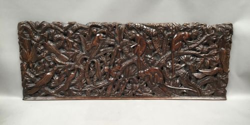 C19th Large Carved Panel of Animals