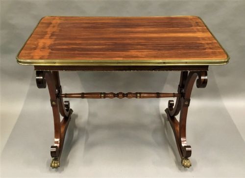 A SMART REGENCY ROSEWOOD BRASS MOUNTED CENTRE TABLE - ADDITIONAL PHOTO 1
