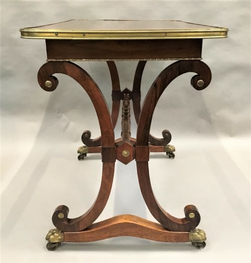 A SMART REGENCY ROSEWOOD BRASS MOUNTED CENTRE TABLE - ADDITIONAL PHOTO 2