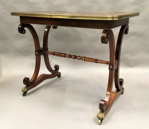 A SMART REGENCY ROSEWOOD BRASS MOUNTED CENTRE TABLE - ADDITIONAL PHOTO 3