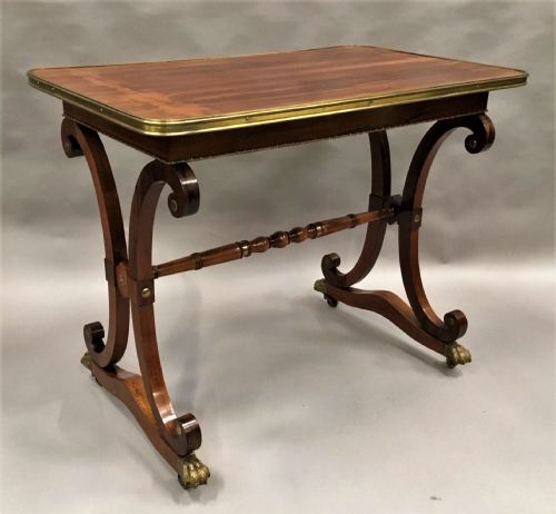 A SMART REGENCY ROSEWOOD BRASS MOUNTED CENTRE TABLE - ADDITIONAL PHOTO 17
