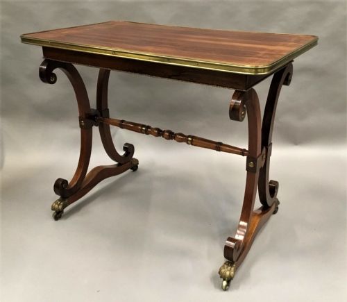 A SMART REGENCY ROSEWOOD BRASS MOUNTED CENTRE TABLE - ADDITIONAL PHOTO 18