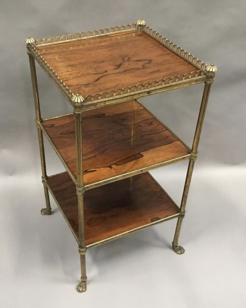 Regency Rosewood and Gilt Brass Etagere / Whatnot