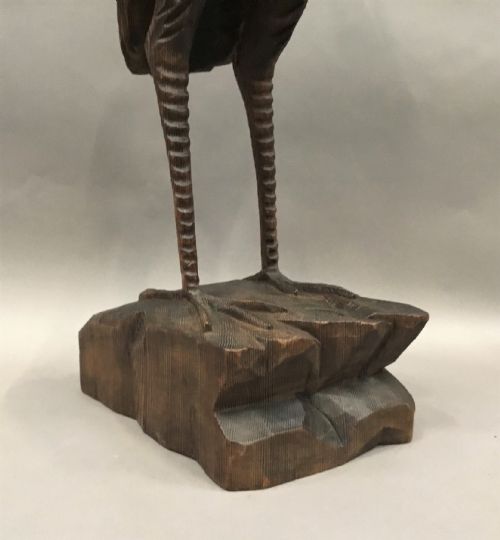 C19TH CARVED PINE HERON - ADDITIONAL PHOTO 15