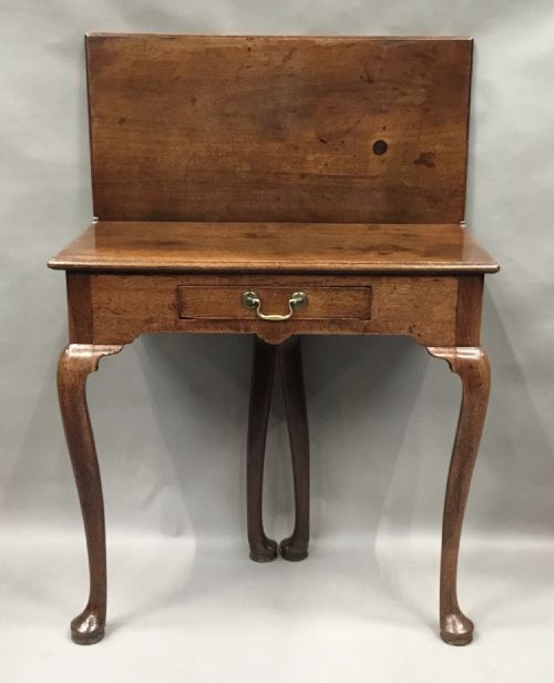 George II Walnut Foldover Top Tea Table