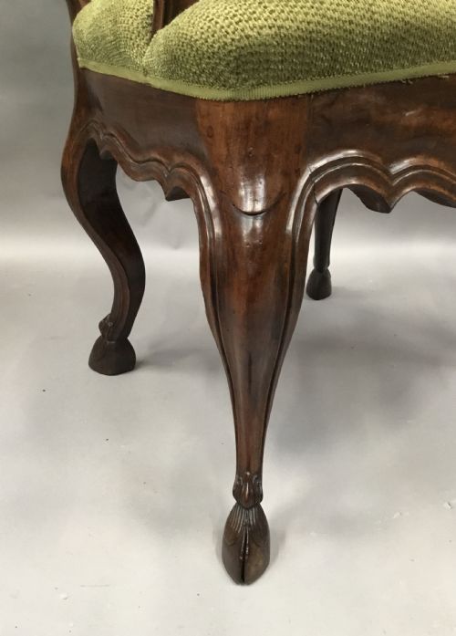 C18TH ITALIAN WALNUT HIGH BACK OPEN ARMCHAIR - ADDITIONAL PHOTO 5