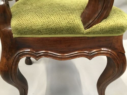 C18TH ITALIAN WALNUT HIGH BACK OPEN ARMCHAIR - ADDITIONAL PHOTO 14