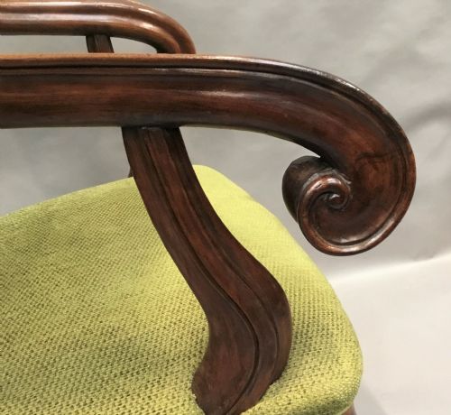 C18TH ITALIAN WALNUT HIGH BACK OPEN ARMCHAIR - ADDITIONAL PHOTO 18