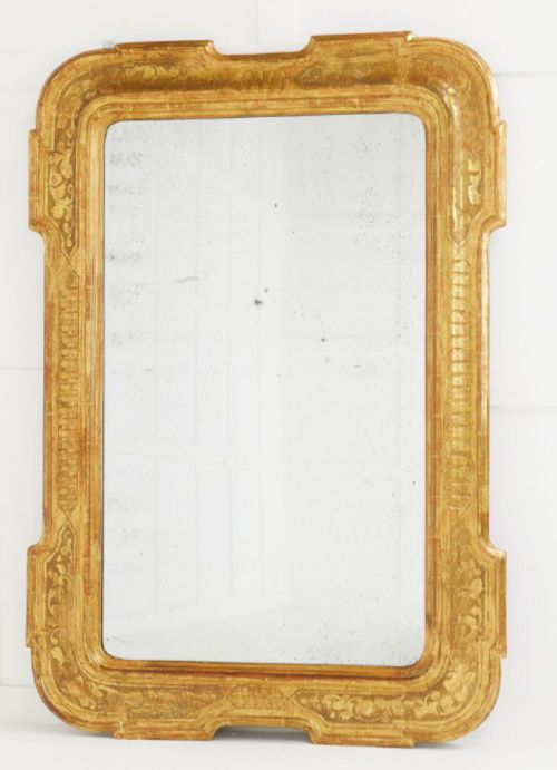 C18th Italian Gilt Wood Wall Mirror