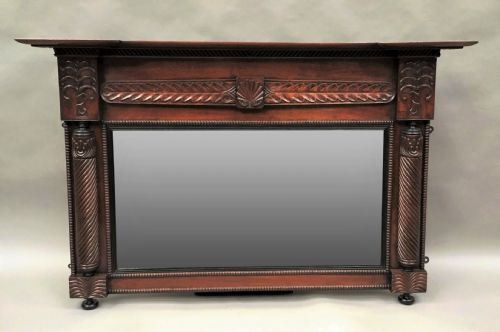 REGENCY ANGLO INDIAN TEAK WALL OVERMANTLE MIRROR - ADDITIONAL PHOTO 1