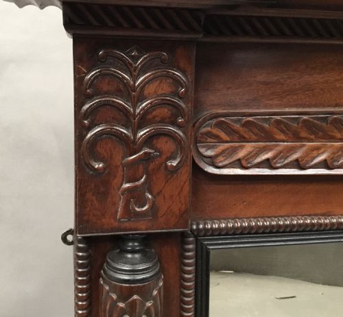 REGENCY ANGLO INDIAN TEAK WALL OVERMANTLE MIRROR - ADDITIONAL PHOTO 2