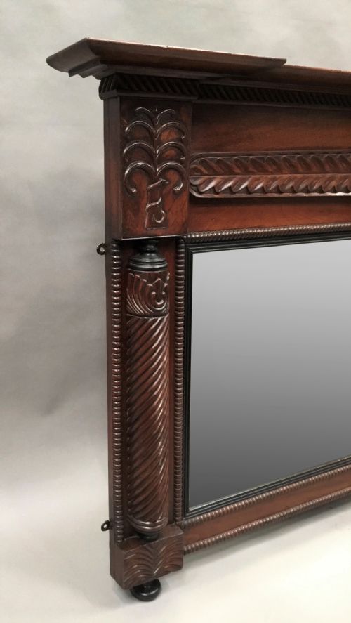 REGENCY ANGLO INDIAN TEAK WALL OVERMANTLE MIRROR - ADDITIONAL PHOTO 3