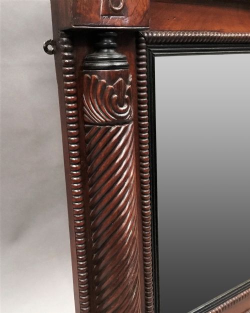 REGENCY ANGLO INDIAN TEAK WALL OVERMANTLE MIRROR - ADDITIONAL PHOTO 4