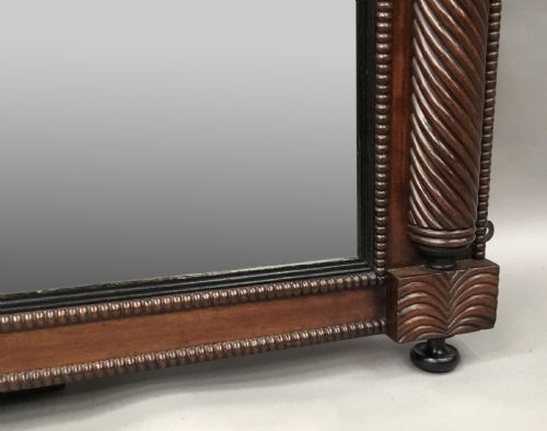 REGENCY ANGLO INDIAN TEAK WALL OVERMANTLE MIRROR - ADDITIONAL PHOTO 6