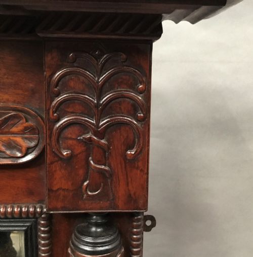 REGENCY ANGLO INDIAN TEAK WALL OVERMANTLE MIRROR - ADDITIONAL PHOTO 8