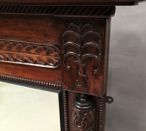 REGENCY ANGLO INDIAN TEAK WALL OVERMANTLE MIRROR - ADDITIONAL PHOTO 11