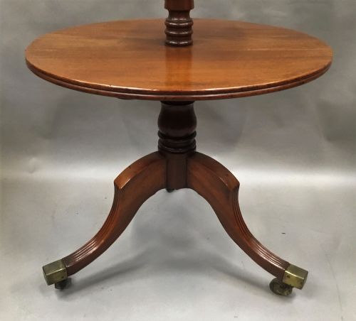 GEORGE III MAHOGANY FOLDING THREE TIER DUMB WAITER - ADDITIONAL PHOTO 4