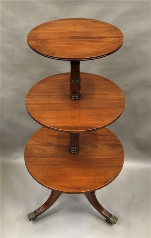 GEORGE III MAHOGANY FOLDING THREE TIER DUMB WAITER - ADDITIONAL PHOTO 6