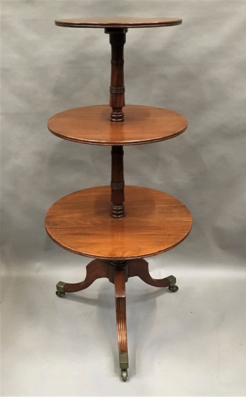 GEORGE III MAHOGANY FOLDING THREE TIER DUMB WAITER - ADDITIONAL PHOTO 7
