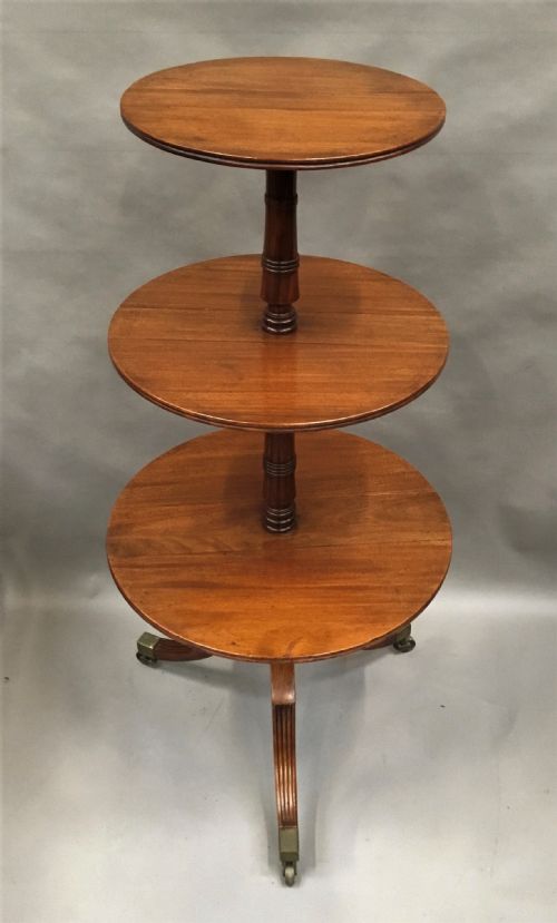 GEORGE III MAHOGANY FOLDING THREE TIER DUMB WAITER - ADDITIONAL PHOTO 16