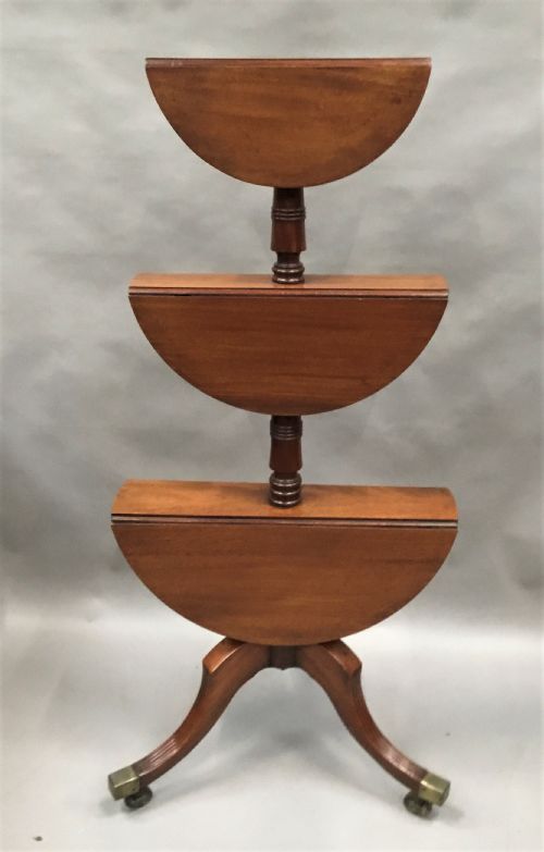 GEORGE III MAHOGANY FOLDING THREE TIER DUMB WAITER - ADDITIONAL PHOTO 17