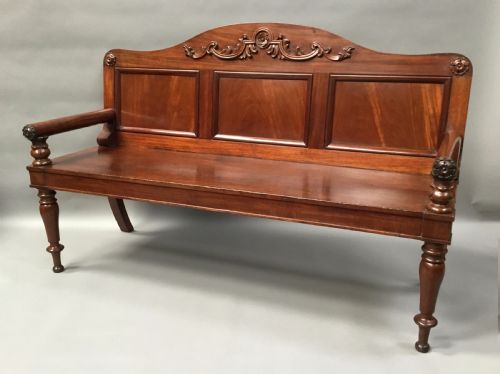 Regency Mahogany Hall Seat / Bench