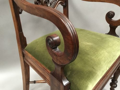 REGENCY PAIR OF MAHOGANY ELBOW ARMCHAIRS - ADDITIONAL PHOTO 9