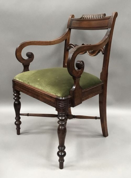 REGENCY PAIR OF MAHOGANY ELBOW ARMCHAIRS - ADDITIONAL PHOTO 16