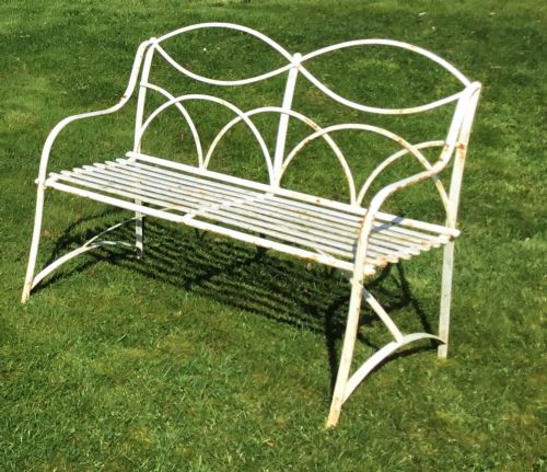 Early C20th Twin Seat Wrought Iron Garden Seat / Bench