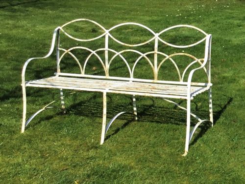 Early C20th Triple Seat Wrought Iron Garden Seat / Bench