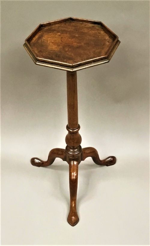 C18th Walnut Tripod Wine Table / Candle Stand