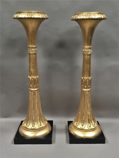 REGENCY PAIR OF GILTWOOD NEOCLASSICAL TORCHERE STANDS - ADDITIONAL PHOTO 8