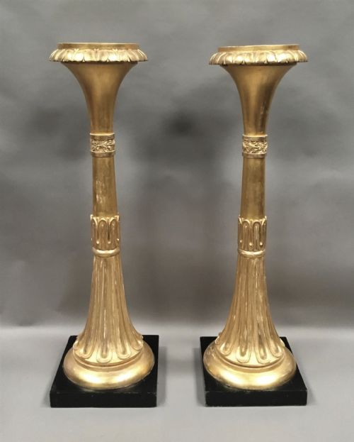 REGENCY PAIR OF GILTWOOD NEOCLASSICAL TORCHERE STANDS - ADDITIONAL PHOTO 9