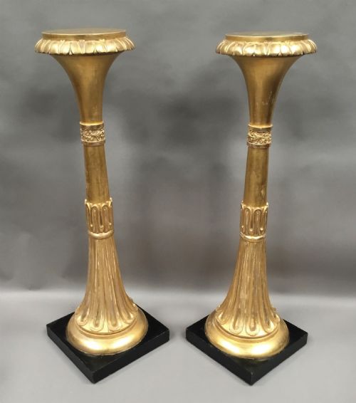 REGENCY PAIR OF GILTWOOD NEOCLASSICAL TORCHERE STANDS - ADDITIONAL PHOTO 11