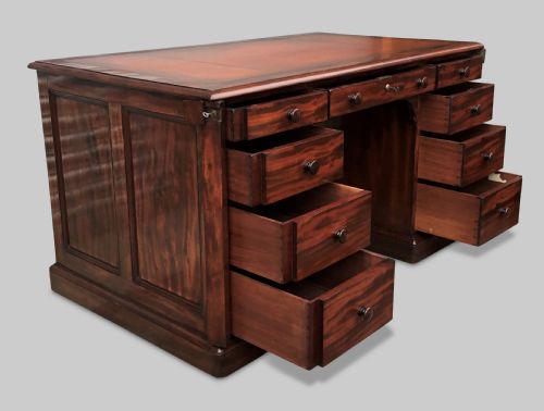 EXCEPTIONAL LATE REGENCY GILLOWS MAHOGANY PEDESTAL DESK BY THOMAS MYERS OF GILLOWS - ADDITIONAL PHOTO 7