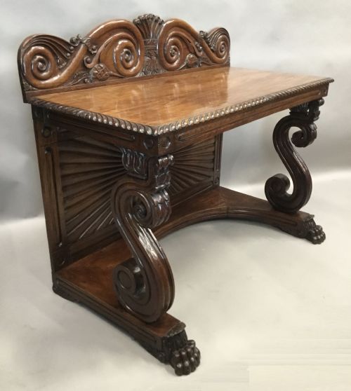 C19TH ANGLO INDIAN PADOUK CONSOLE SIDE TABLE OF VERY STYLISH FORM - ADDITIONAL PHOTO 2