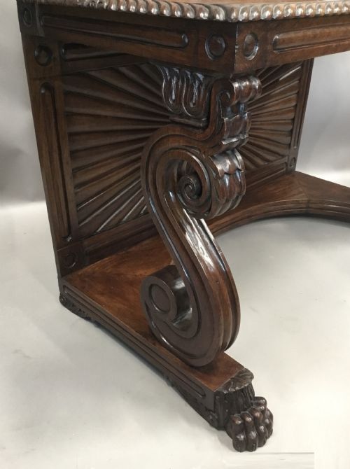 C19TH ANGLO INDIAN PADOUK CONSOLE SIDE TABLE OF VERY STYLISH FORM - ADDITIONAL PHOTO 4