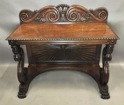 C19TH ANGLO INDIAN PADOUK CONSOLE SIDE TABLE OF VERY STYLISH FORM - ADDITIONAL PHOTO 8