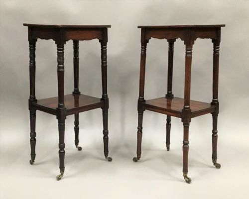 Regency Matched Pair of Mahogany Etageres / Occasional Tables