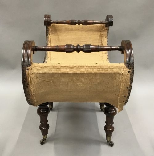 REGENCY MAHOGANY WINDOW SEAT DRESSING STOOL - ADDITIONAL PHOTO 7
