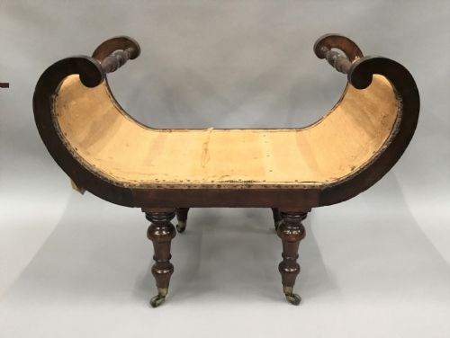 REGENCY MAHOGANY WINDOW SEAT DRESSING STOOL - ADDITIONAL PHOTO 16