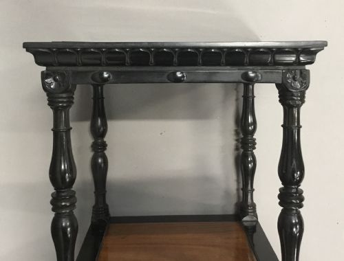 C19TH CELONESE EBONY AND SATINWOOD ETAGERE WHATNOT - ADDITIONAL PHOTO 3