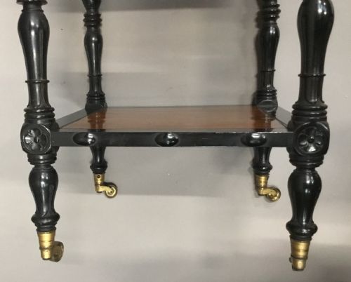 C19TH CELONESE EBONY AND SATINWOOD ETAGERE WHATNOT - ADDITIONAL PHOTO 16