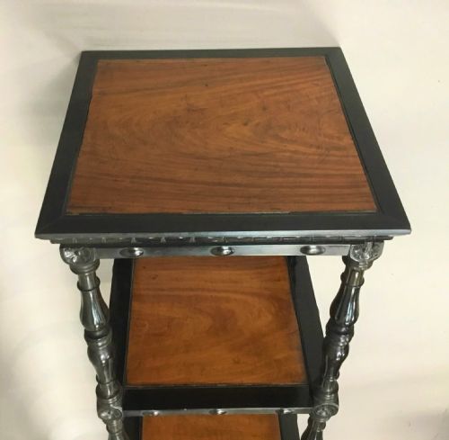 C19TH CELONESE EBONY AND SATINWOOD ETAGERE WHATNOT - ADDITIONAL PHOTO 17