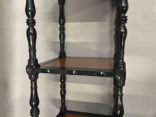 C19TH CELONESE EBONY AND SATINWOOD ETAGERE WHATNOT - ADDITIONAL PHOTO 20