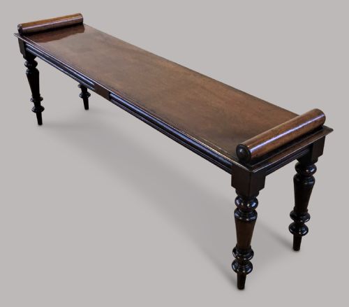 Regency Mahogany Hall Bench / Window Seat; of Good Proportions