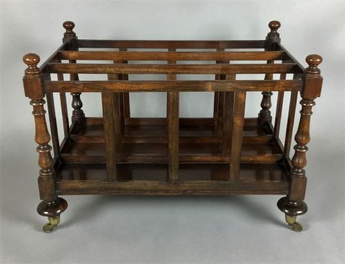 REGENCY ROSEWOOD FOLIO STAND LARGE CANTERBURY OF OVERSIZED COUNTRY HOUSE PROPORTIONS - ADDITIONAL PHOTO 1